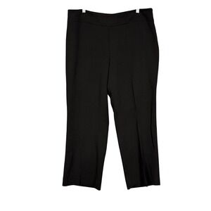 Akris Pants Womens 16 Black Wool Blend Side Zip Tailored Trousers High Rise